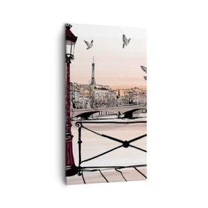 Lærredstryk - Billede på lærred - Over Paris' hustage - 45x80 cm
