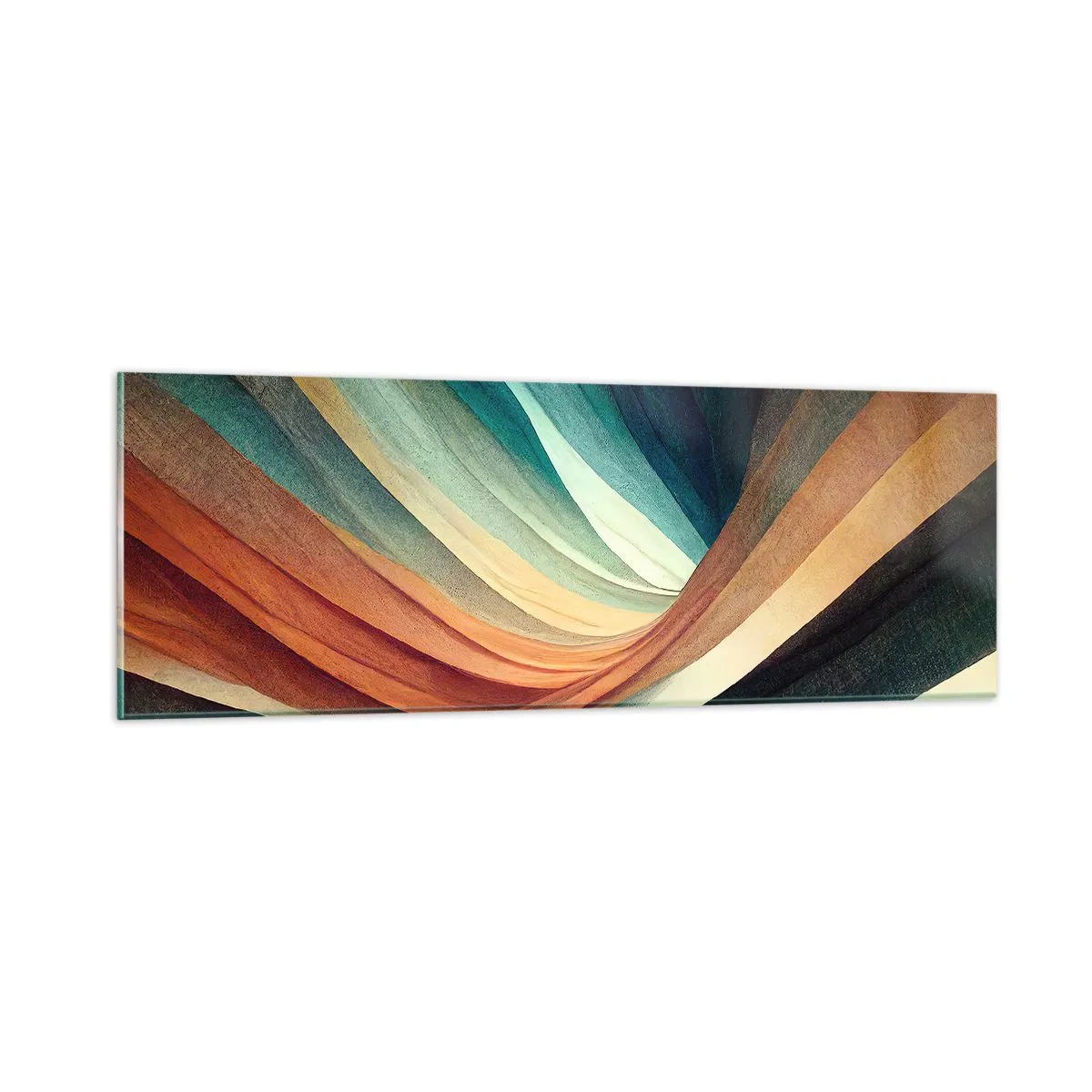 Billede på glas - Vævet af farver - 90x30 cm