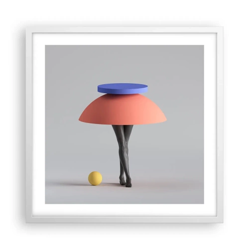 Plakat i hvid ramme - Surrealistisk komposition - 50x50 cm