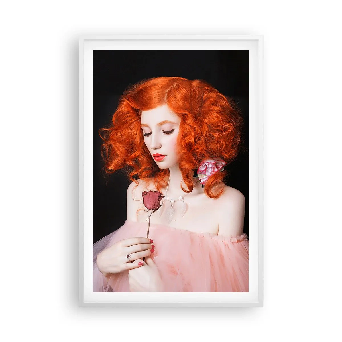 Plakat i hvid ramme - I barokstil - 61x91 cm