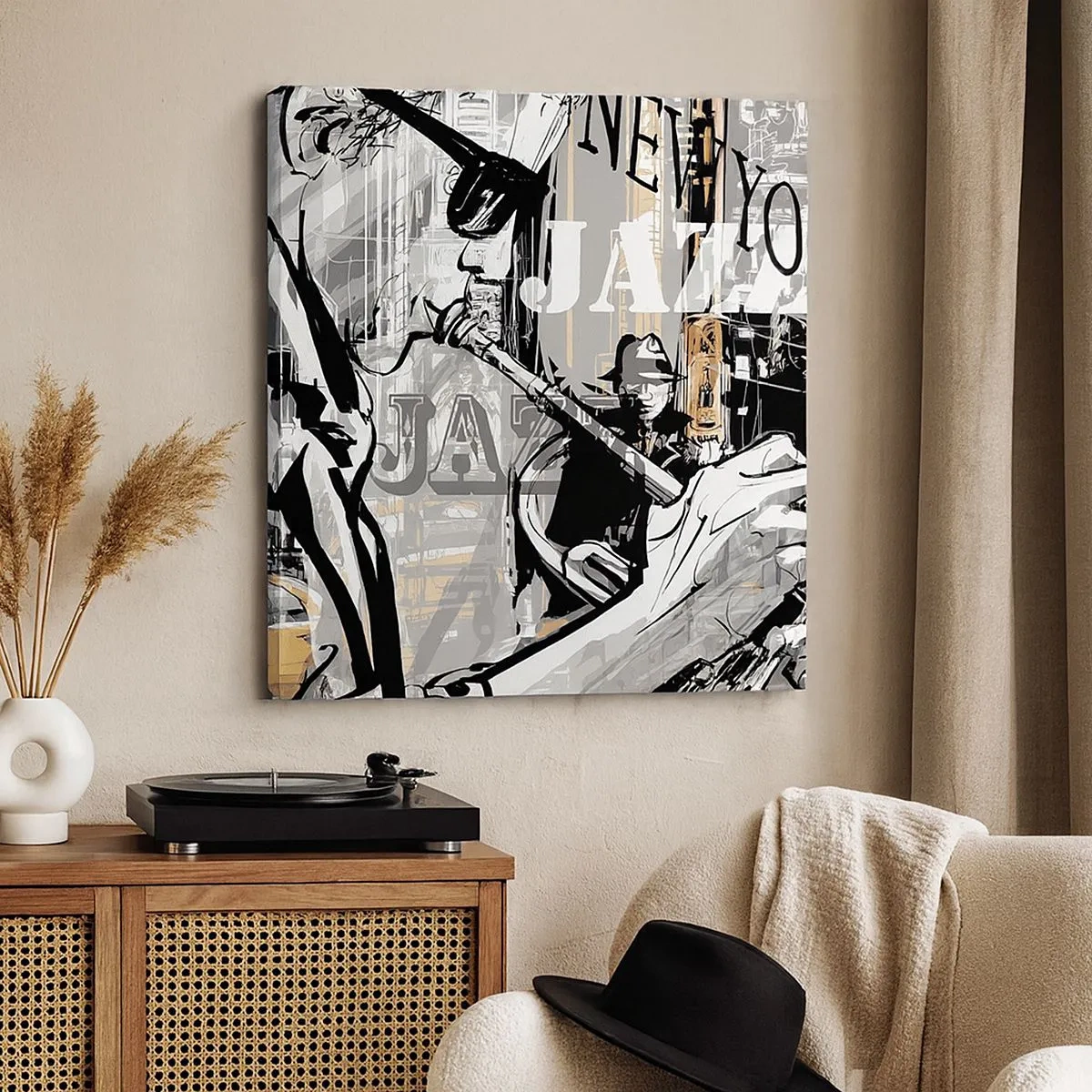 Lærredstryk - Billede på lærred - Til New Yorks rytme - 30x30 cm