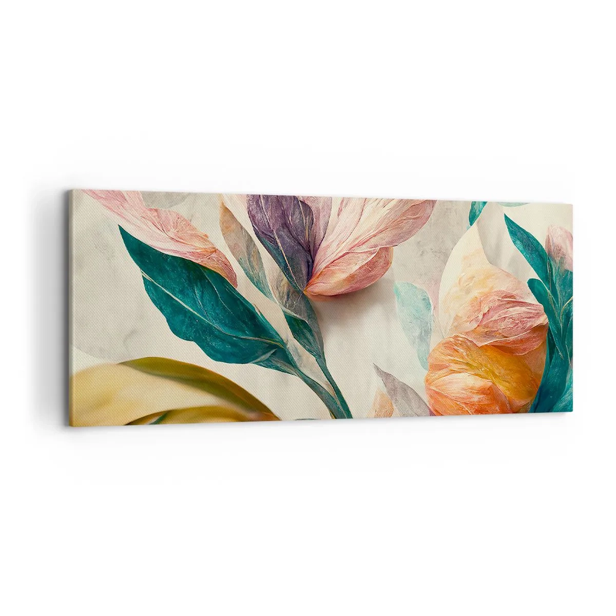 Lærredstryk - Billede på lærred - Blomster på de sydlige øer - 100x40 cm