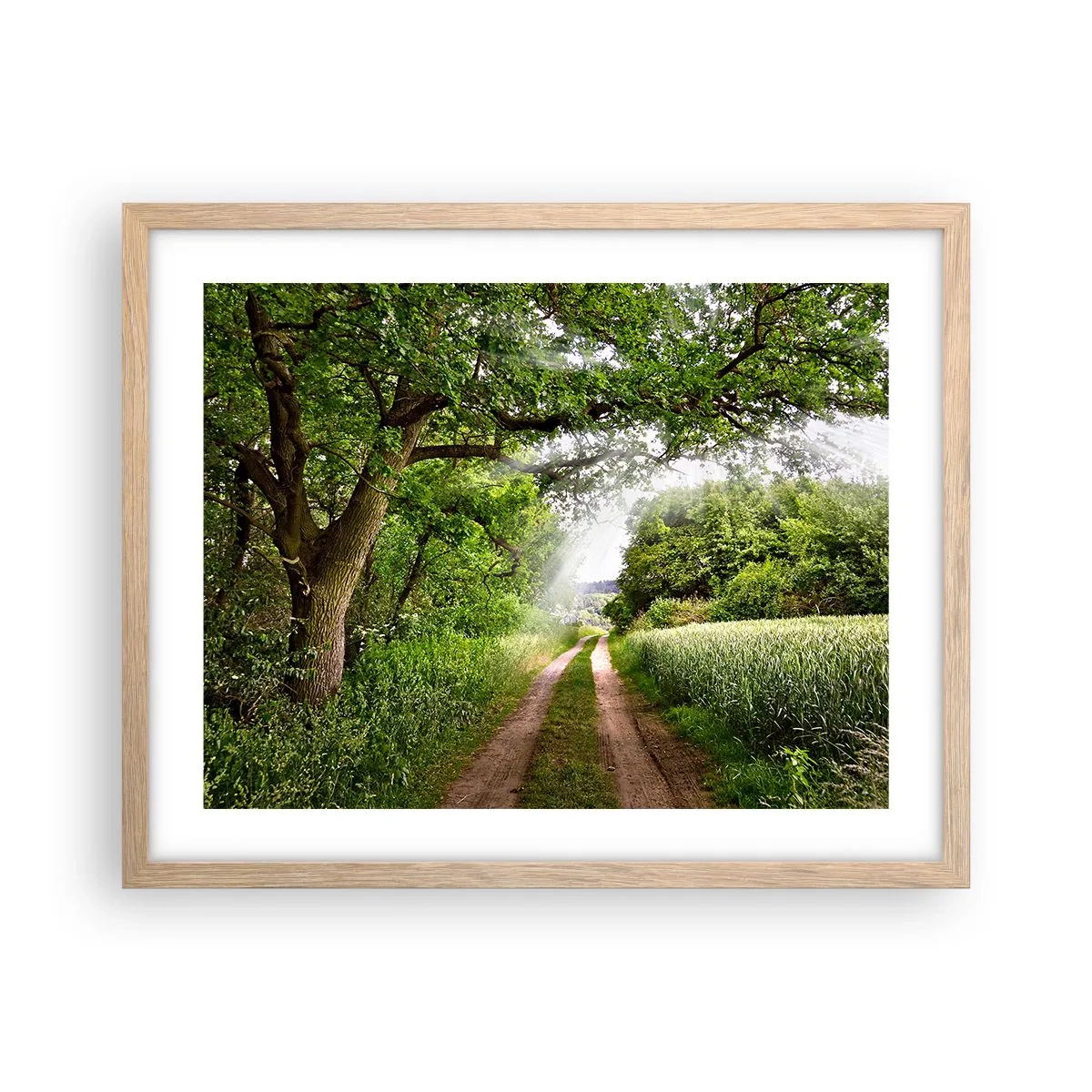 Plakat i ramme af lyst egetræ - Et in Arcadia ego - 50x40 cm