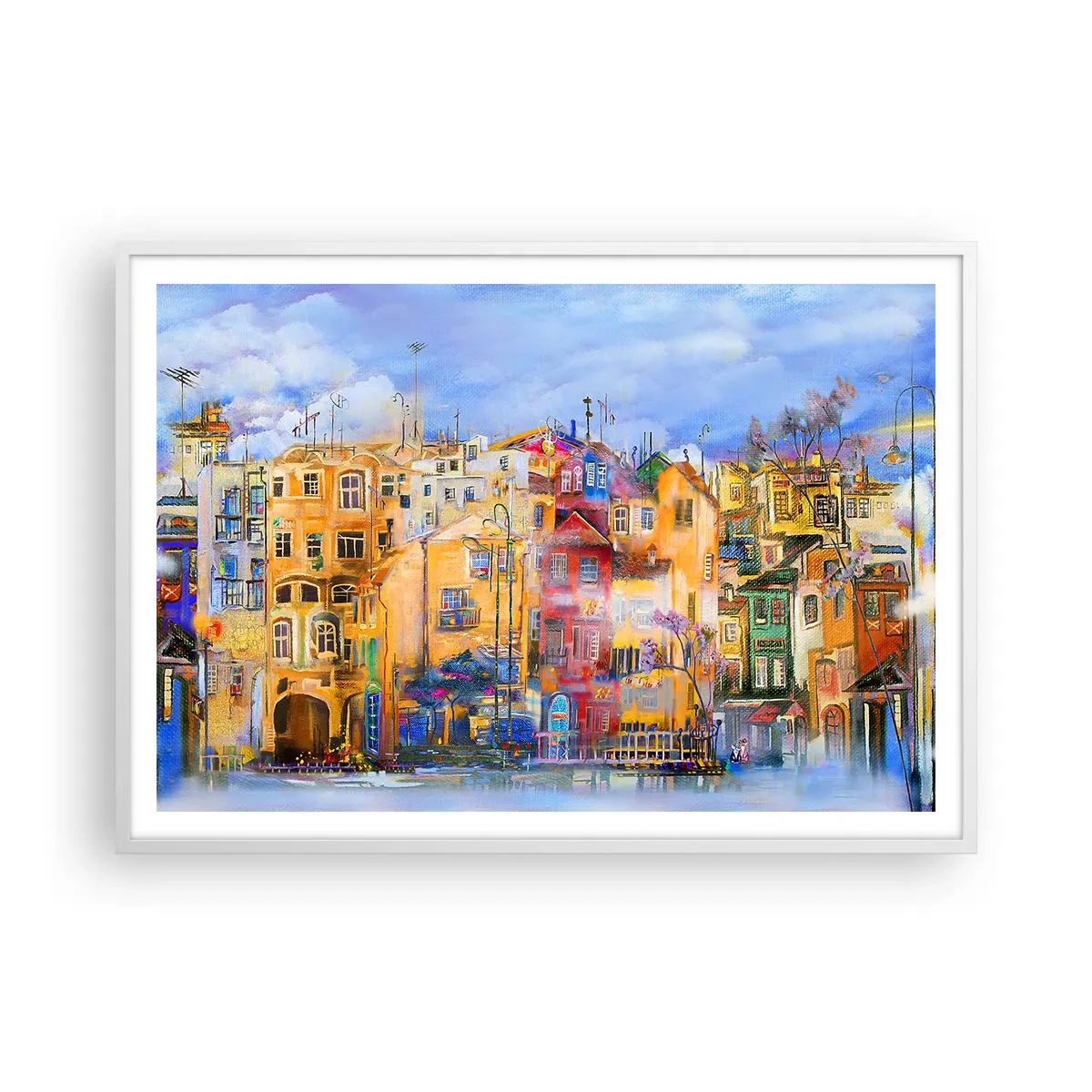 Plakat i hvid ramme - Vi er sammen - 100x70 cm