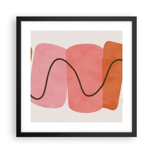 Plakat i sort ramme - Formernes blide bevægelse - 40x40 cm