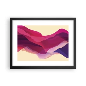 Plakat i sort ramme - Bølger i lilla - 40x30 cm