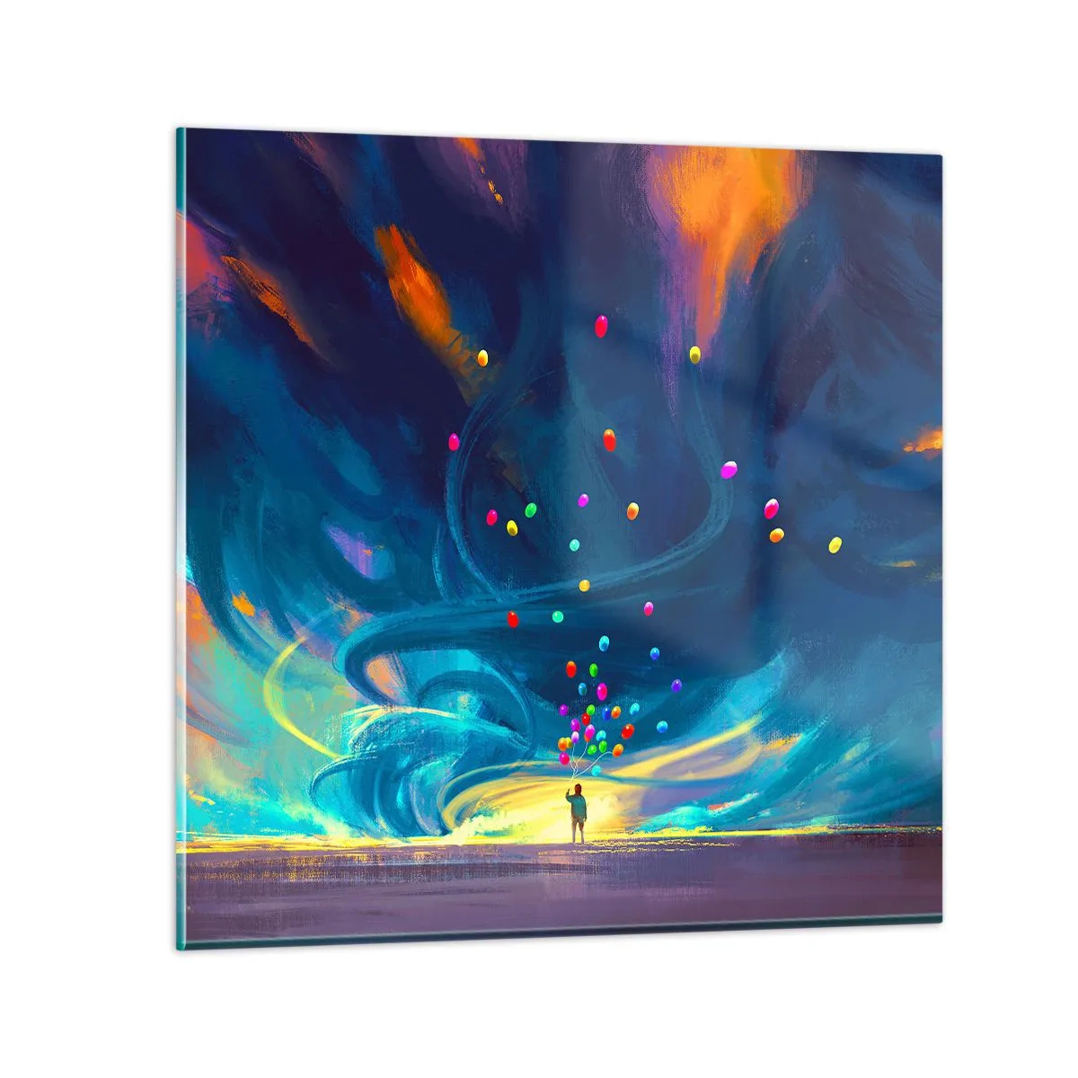 Billede på glas - På en blå vind - 50x50 cm