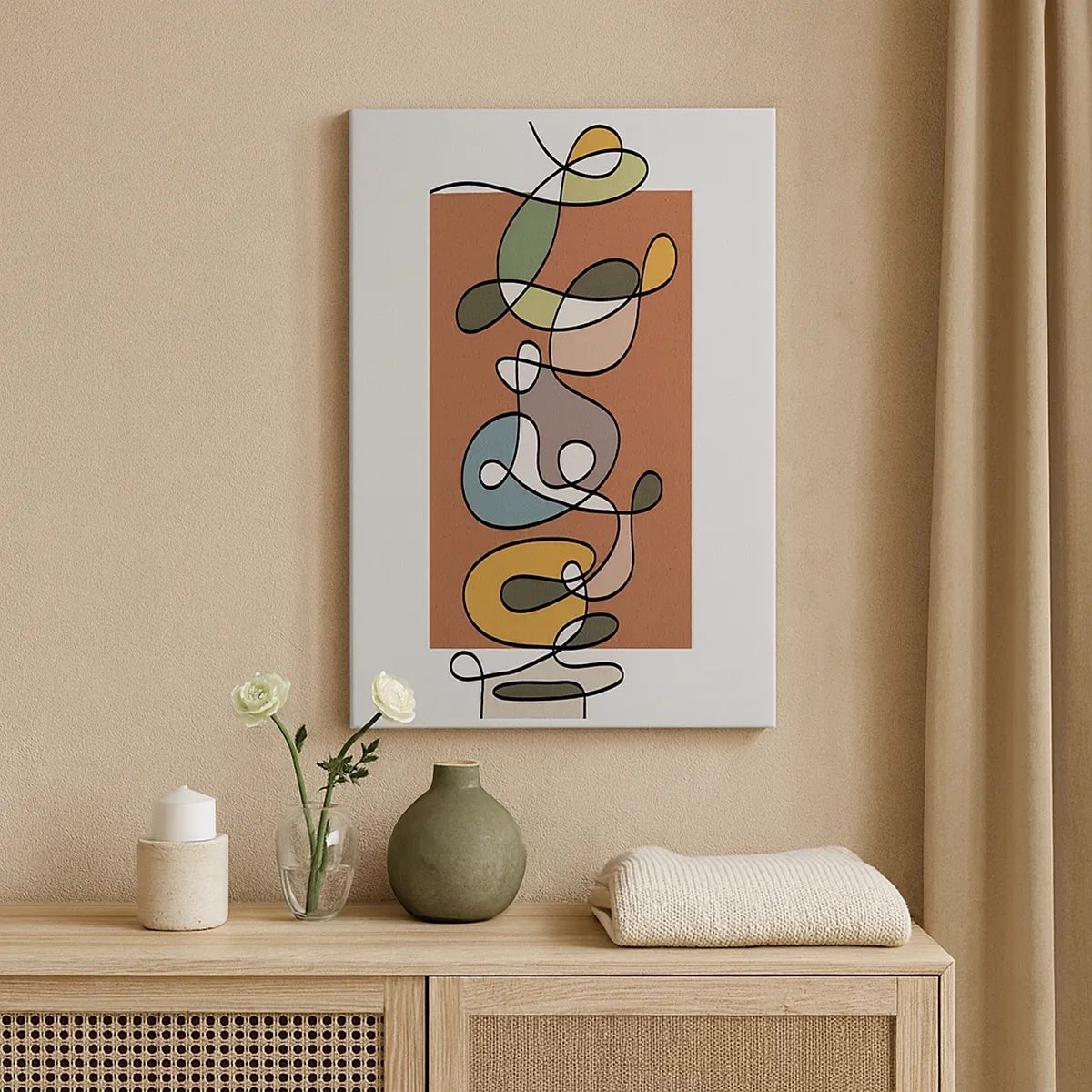 Lærredstryk - Billede på lærred - Abstraktion: et farverigt virvar - 50x70 cm