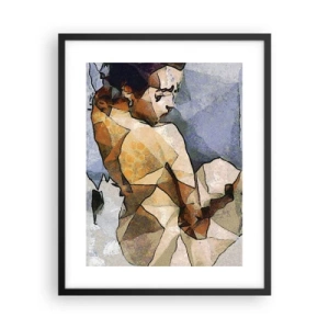 Plakat i sort ramme - I kubismens ånd - 40x50 cm