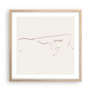 Plakat i ramme af lyst egetræ - Begærets form - 50x50 cm