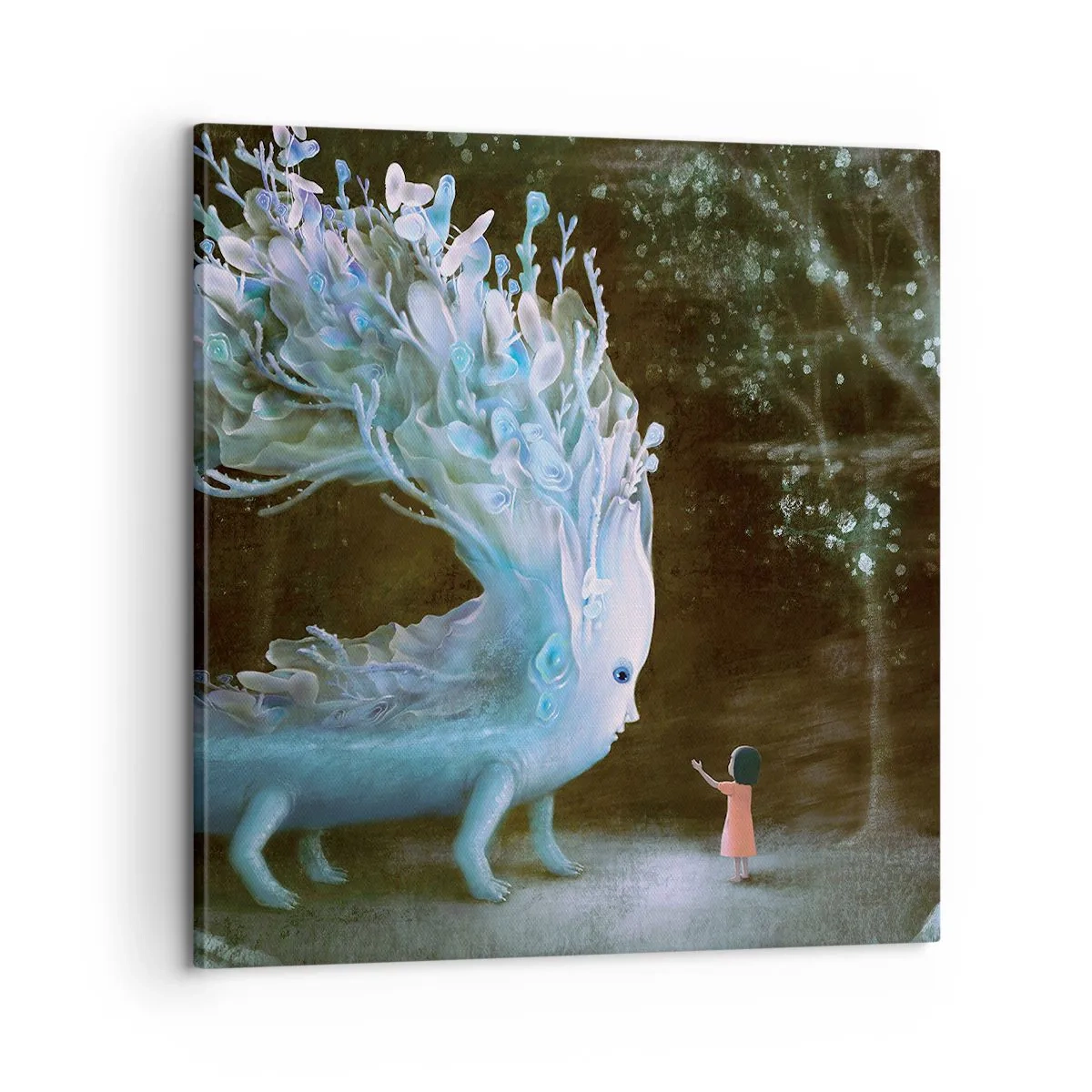 Lærredstryk - Billede på lærred - Et fantastisk møde - 60x60 cm