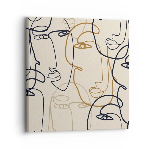 Lærredstryk - Billede på lærred - Portræt ganget med hinanden - 30x30 cm