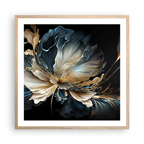 Plakat i ramme af lyst egetræ - Eventyrlig bregneblomst - 60x60 cm