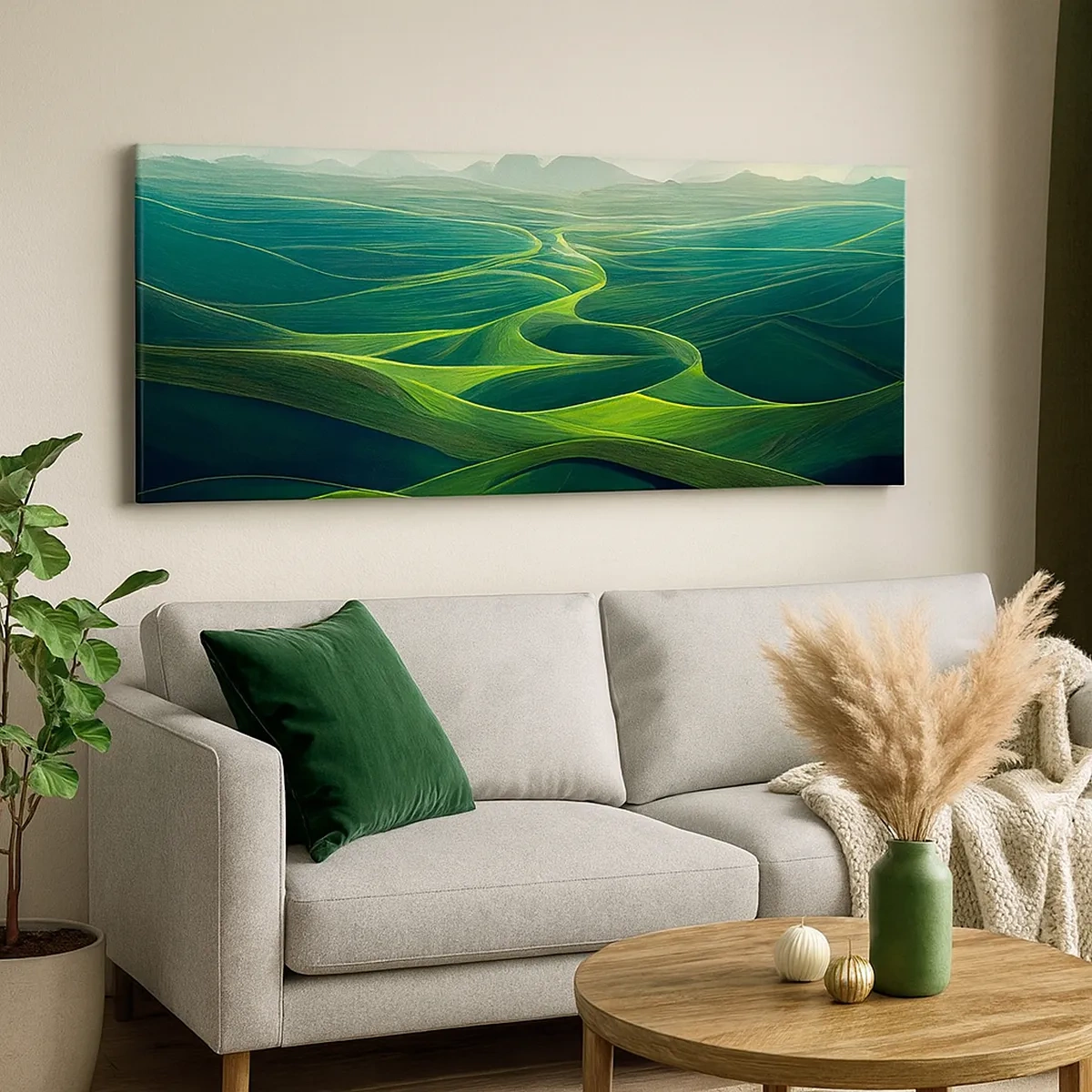 Lærredstryk - Billede på lærred - I grønne dale - 30x30 cm