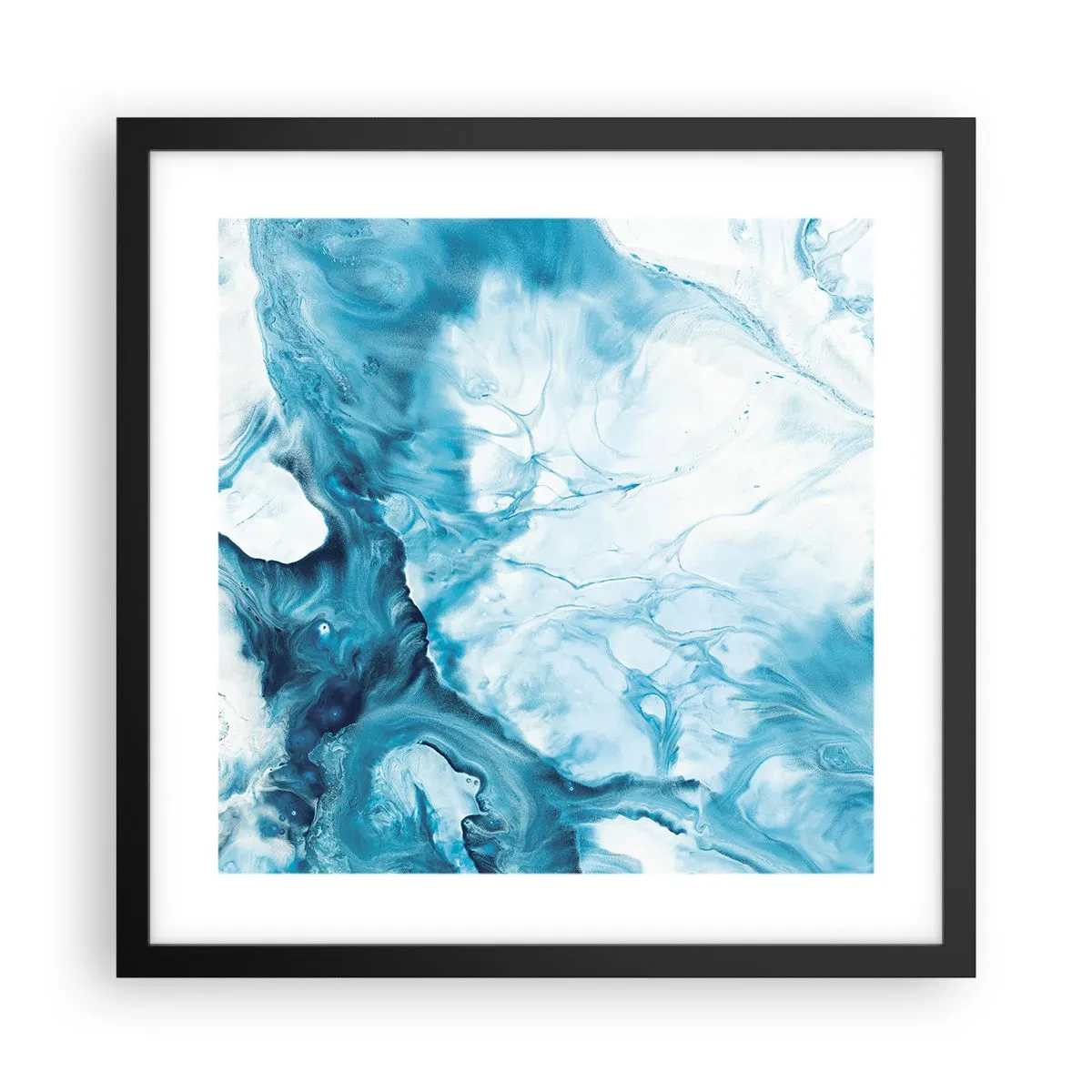 Plakat i sort ramme - Blå koncert - 40x40 cm