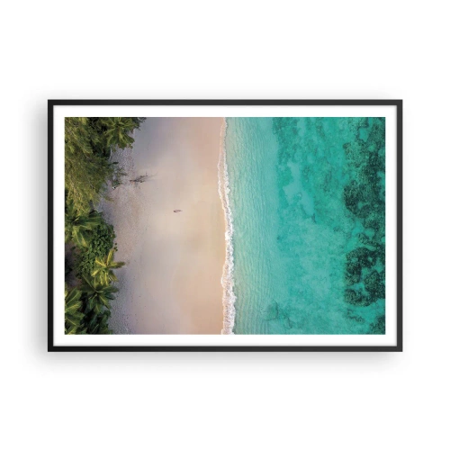 Plakat i sort ramme - Paradis strand - 100x70 cm