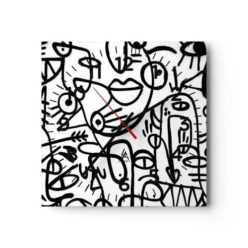 Vægur, Uret - Ansigter og luftspejlinger - 30x30 cm