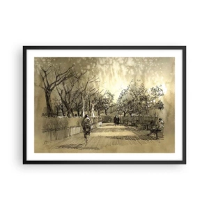 Plakat i sort ramme - Et øjeblik med fjer - 70x50 cm