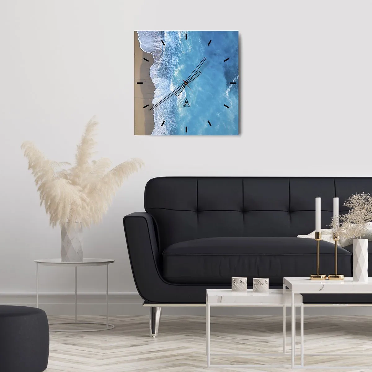 Vægur, Uret - Den blå kraft - 30x30 cm