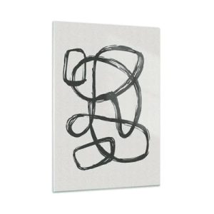 Billede på glas - Loopet abstraktion - 50x70 cm
