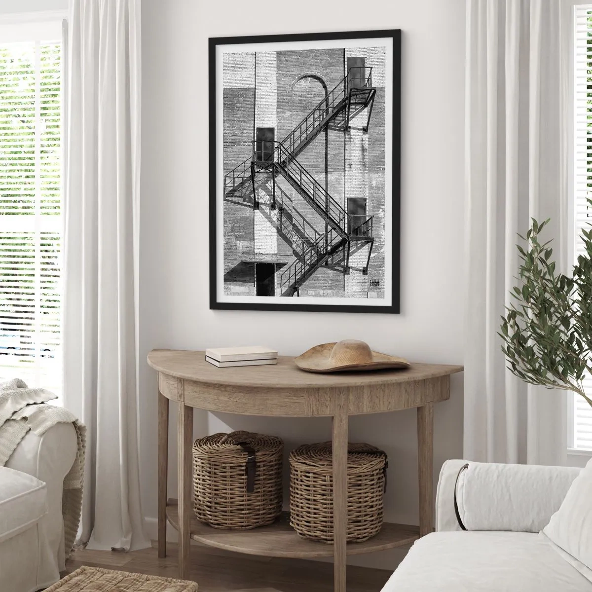 Plakat i sort ramme - Industriel stil - 50x70cm - Industriel stil - Moderne vægdekoration til stue og soveværelse ARTTOR