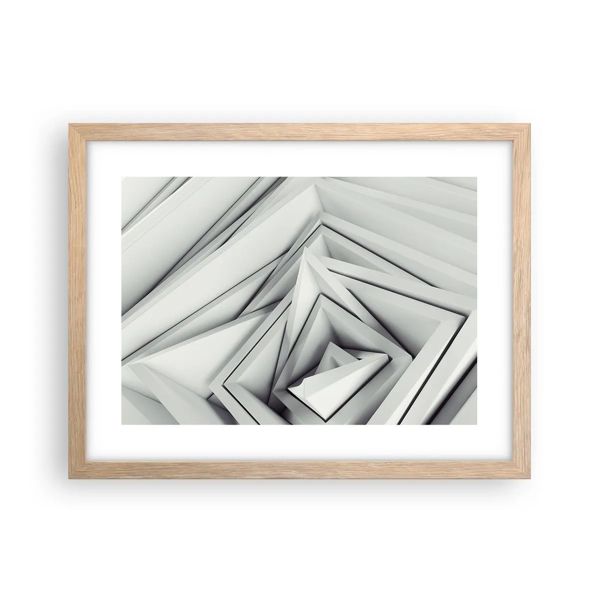 Plakat i ramme af lyst egetræ - Skarpe vinkler knopper - 40x30 cm