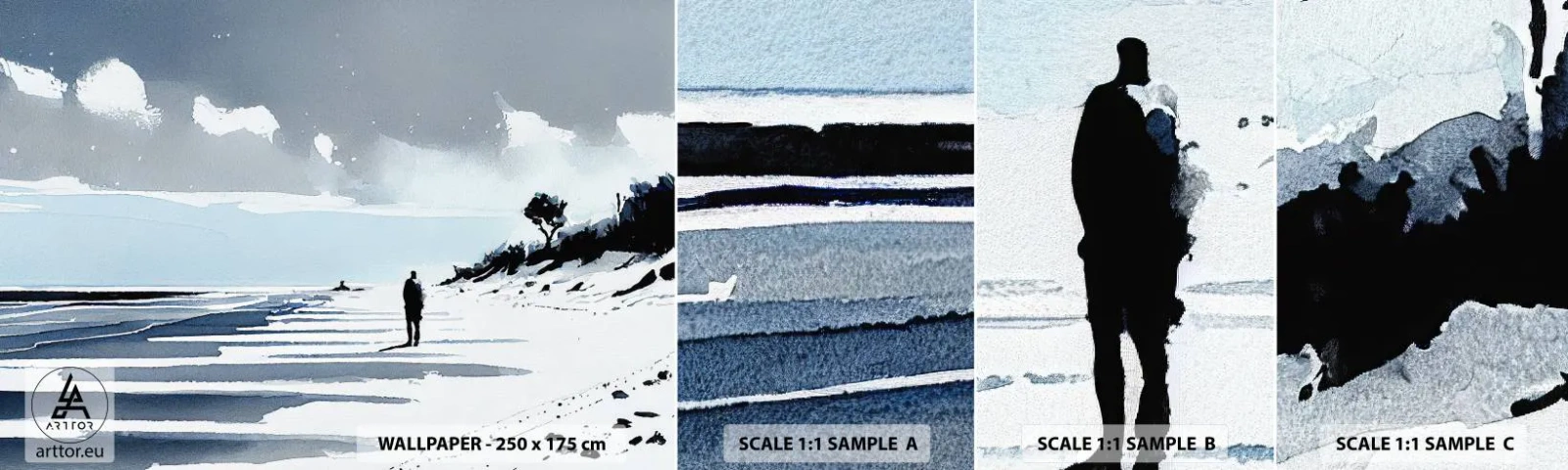 Fototapet Prøve Standard Eco - Alene - Landskab, Strand, Stykke - 100x30 cm