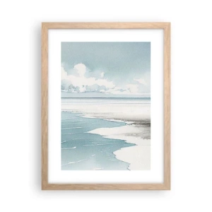 Plakat i ramme af lyst egetræ - Blidt tidevand - 30x40 cm