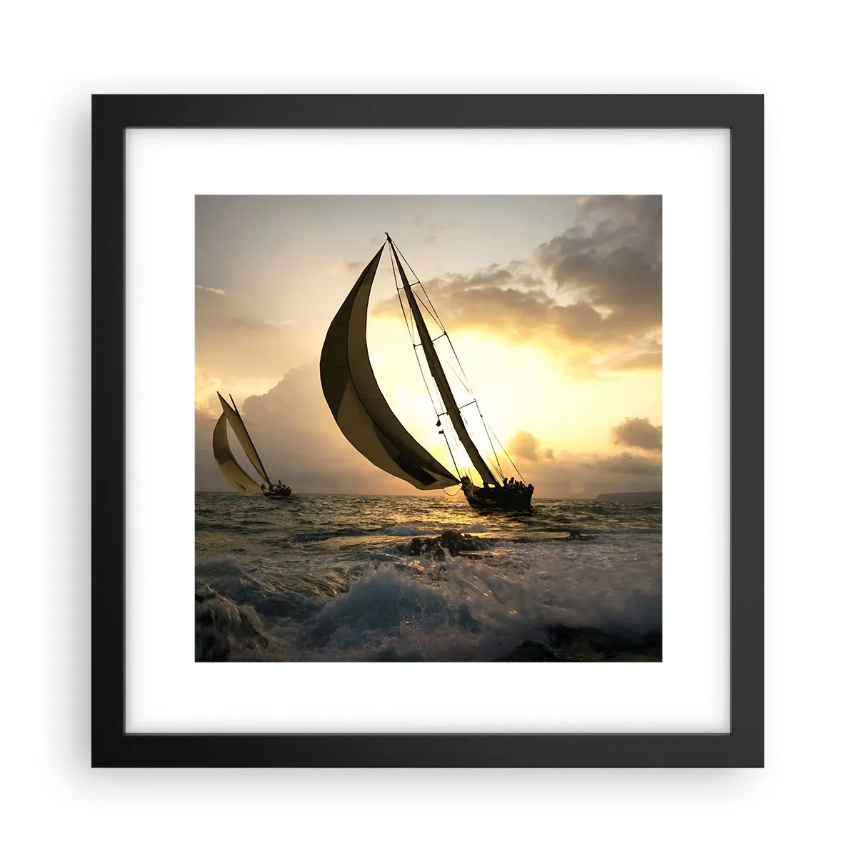 Plakat i sort ramme - I medvind og modvind - 30x30 cm
