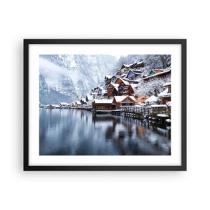 Plakat i sort ramme - I en vinterdekoration - 50x40 cm