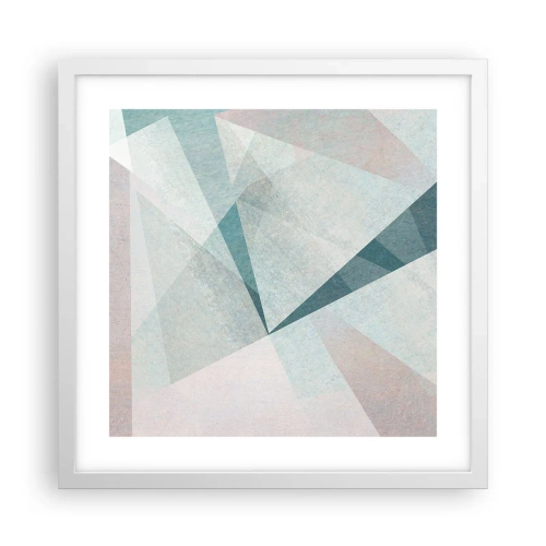 Plakat i hvid ramme - Rolig og alligevel dynamisk - 40x40 cm