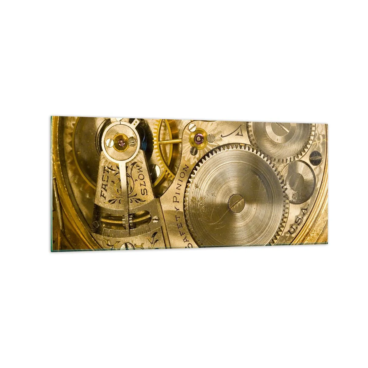 Billede på glas - Følg med tiden - 120x50 cm