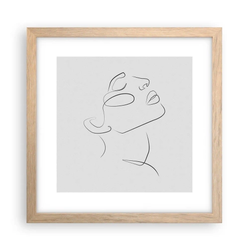 Plakat i ramme af lyst egetræ - En drømmes slyngninger - 30x30 cm