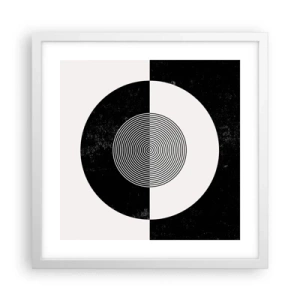 Plakat i hvid ramme - Harmoni i sort og hvidt - 40x40 cm