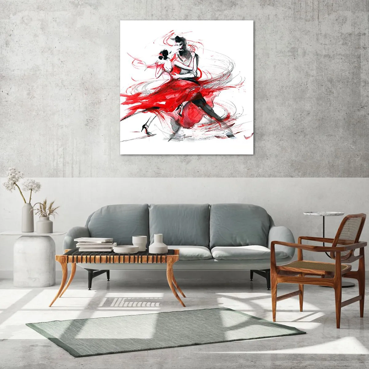 Billede på glas - Tango - passionens rytme - 50x50 cm