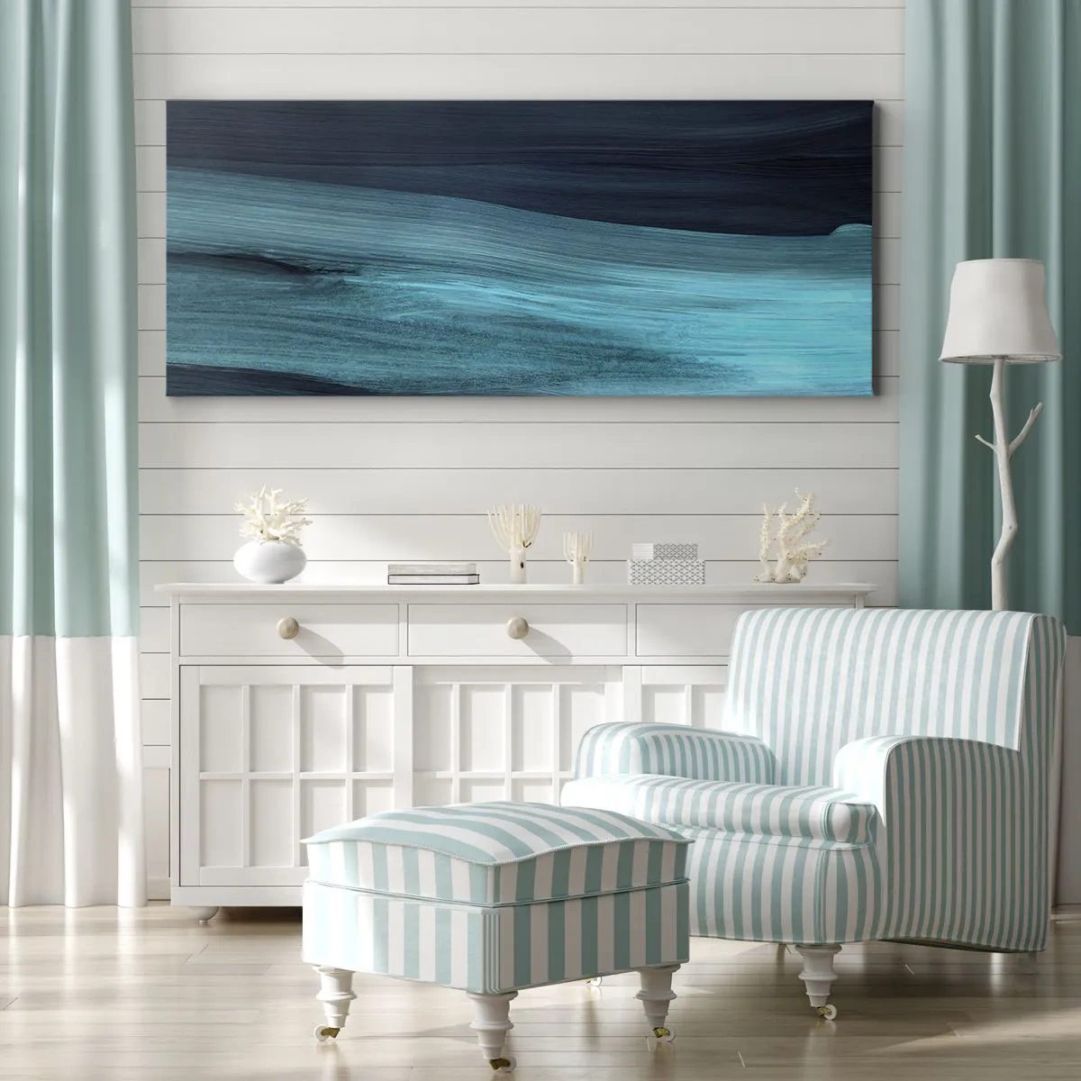 Lærredstryk - Billede på lærred - Svøm med strømmen - 100x40 cm
