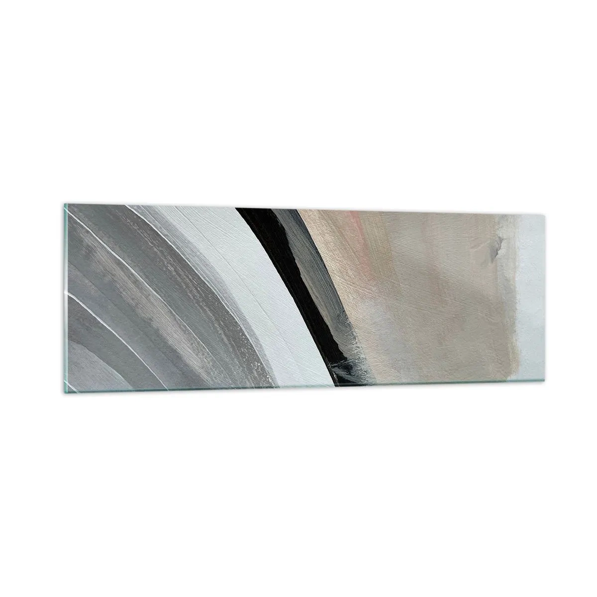 Billede på glas - Komposition: en bue af sort og gråt - 90x30 cm