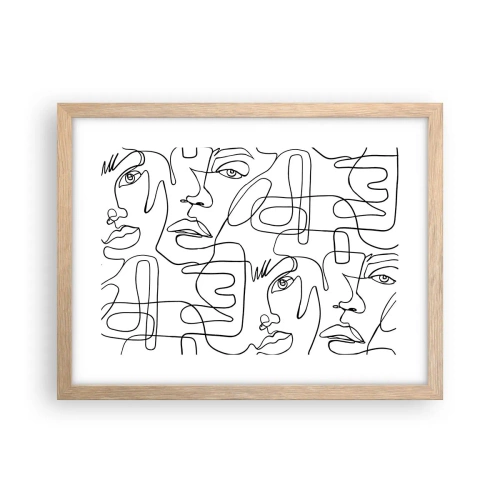 Plakat i ramme af lyst egetræ - I sammenfiltrede følelser - 40x30 cm