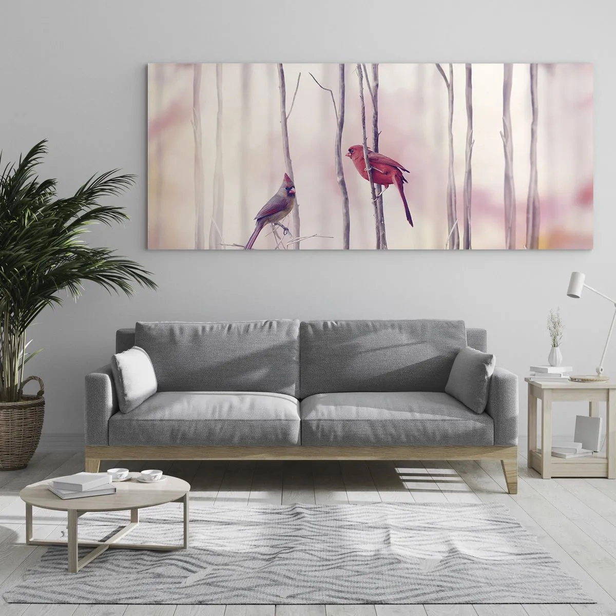 Billede på glas - Fortællingen om den lyserøde skov - 120x50 cm