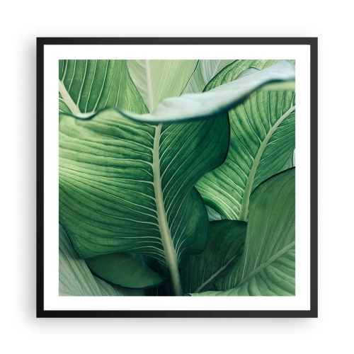 Plakat i sort ramme - Livet er intenst grønt - 60x60 cm