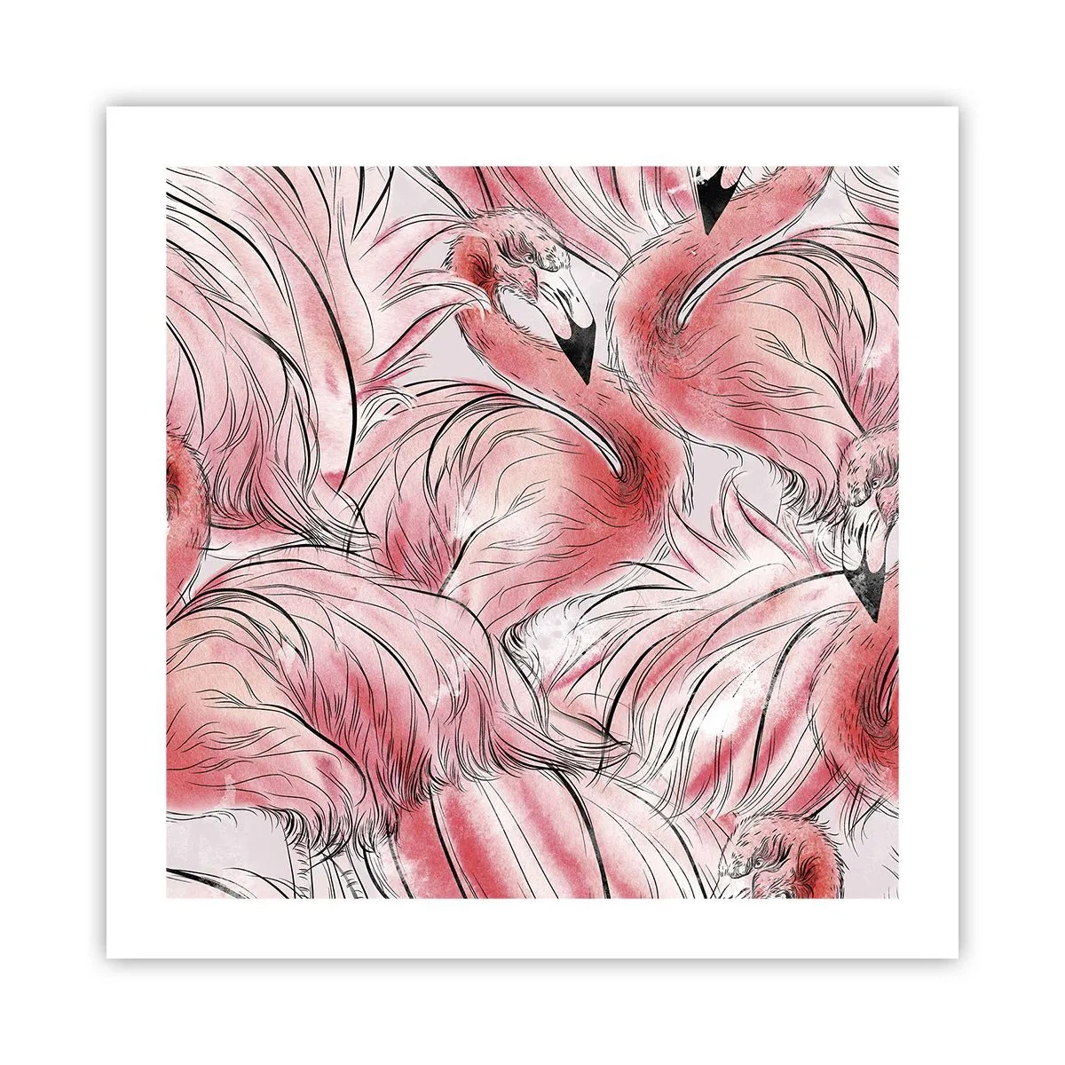 Plakat - Fugle corps de ballet - 50x50 cm