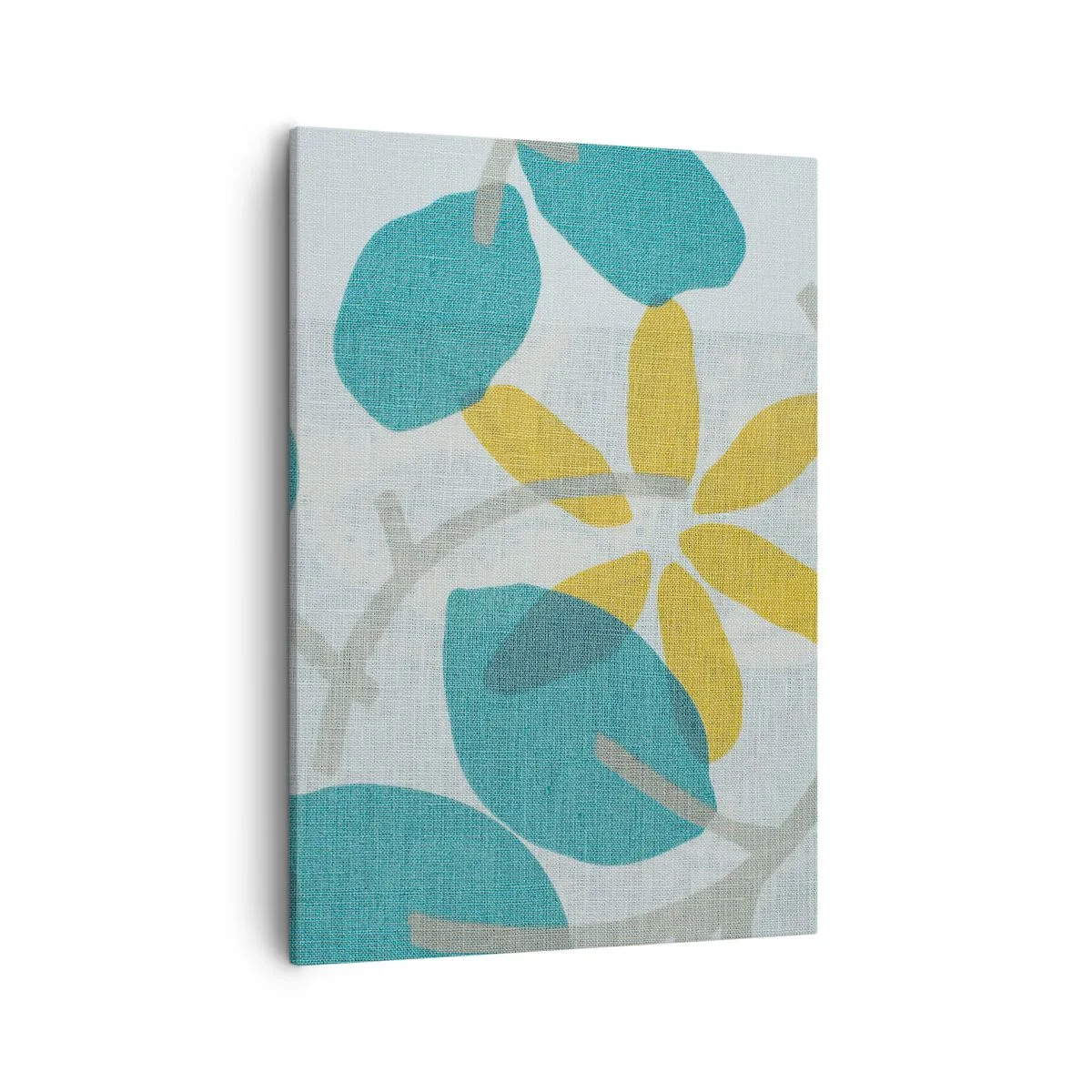 Lærredstryk - Billede på lærred - Blandt azurblå blade - 50x70 cm