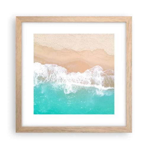 Plakat i ramme af lyst egetræ - Kærlig berøring - 30x30 cm