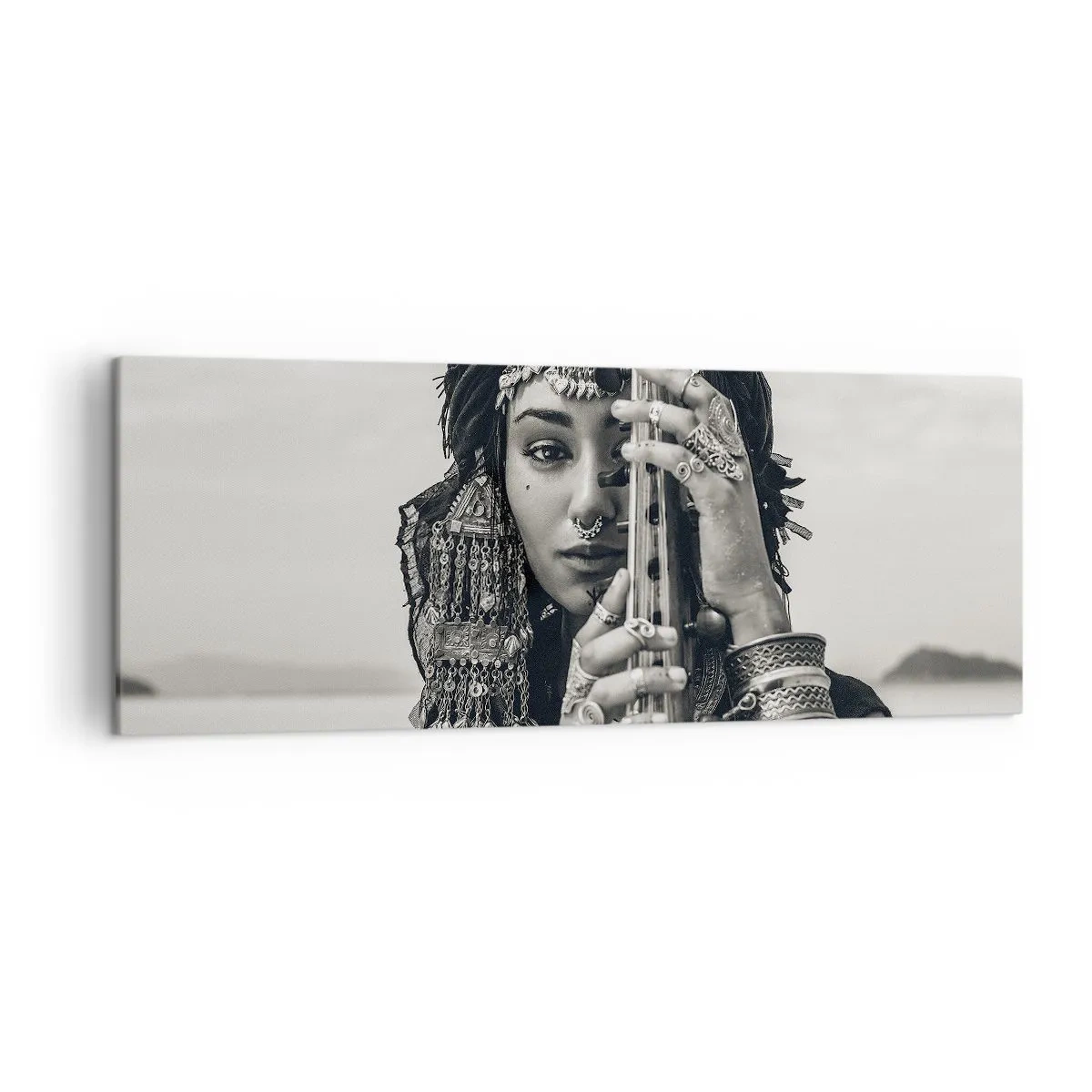 Lærredstryk - Billede på lærred - Selve den orientalske musik - 140x50 cm