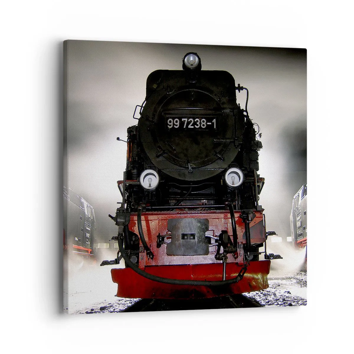 Lærredstryk - Billede på lærred - Han står og gisper, han gisper og puster. - 40x40 cm