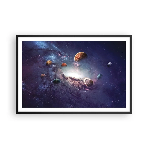 Plakat i sort ramme - Systemet med soldans - 91x61 cm