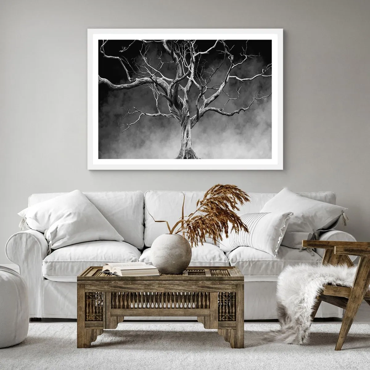 Plakat i hvid ramme - Primær og hellig - 50x50 cm