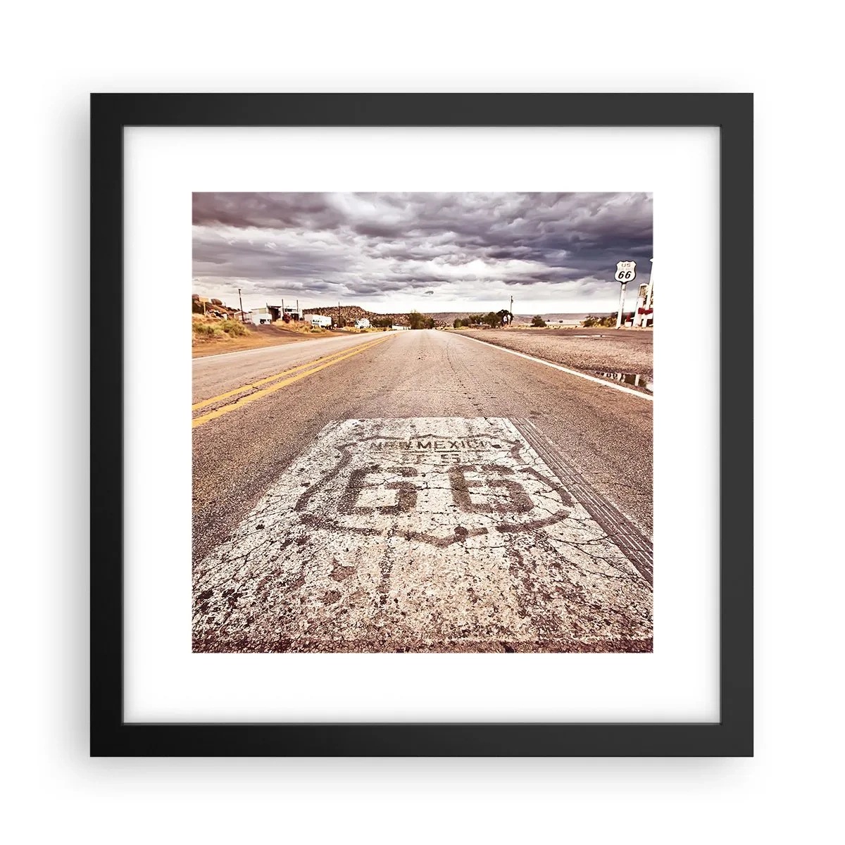 Plakat i sort ramme - Mother Road - amerikansk legende - 30x30 cm