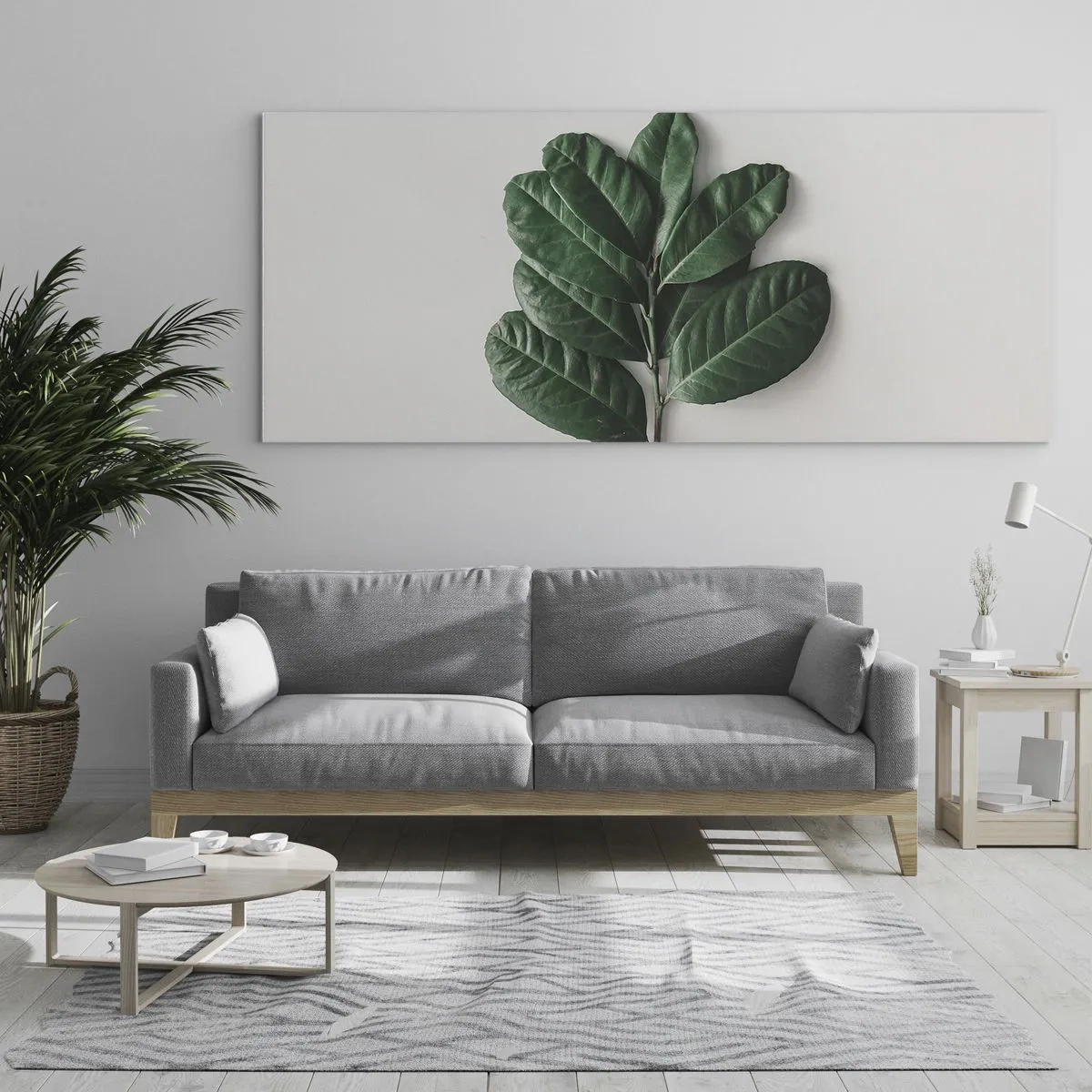 Billede på glas - Tegning af selve naturen - 140x50 cm