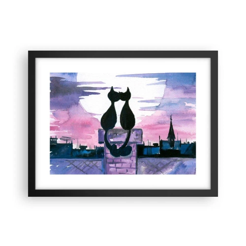 Plakat i sort ramme - Rendez-vous under månen - 40x30 cm